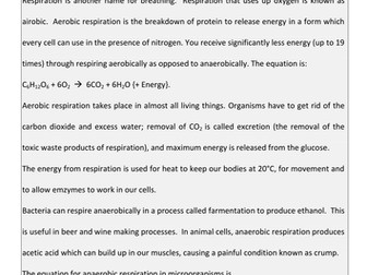 Respiration - Spot the Mistakes