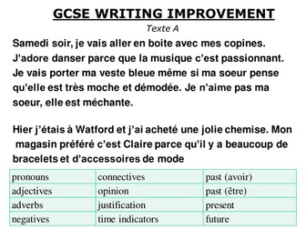 GCSE Writing improvement exercise