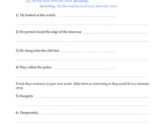 Sentence starter - Adverbs