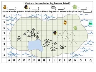 Co-ordinates Treasure Map - KS1
