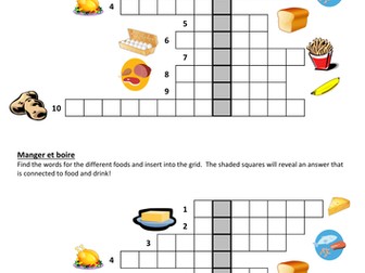 Manger et boire worksheet