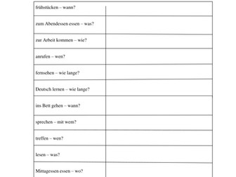 Das Perfekt - Partnerarbeit