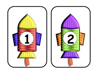 Space Rockets Display Numbers 1-10