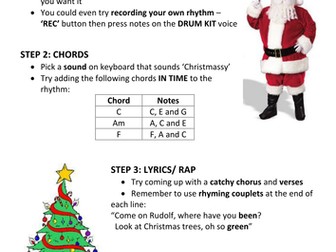 'Christmas Song/ Rap Composition' - Worksheet