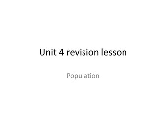 A2 Unit 4 Populations revision AQA