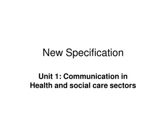 unit 1 communication in Health & Social care