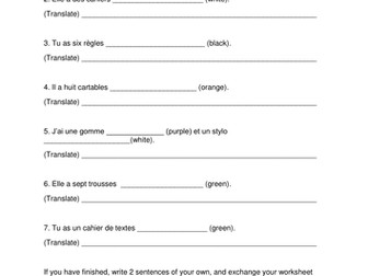 Colour agreements in French