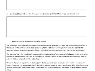 Doppler effect, red shift and stellar spectra
