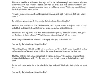 The Three Little Pigs- various cultural versions