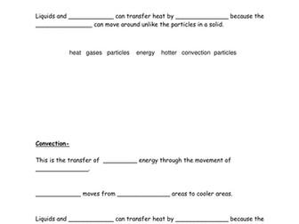 Convection cloze exercise
