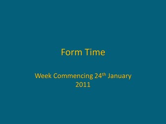 Activities for registration, form time, tutor time