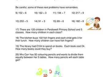 Division Chunking Method Worksheet