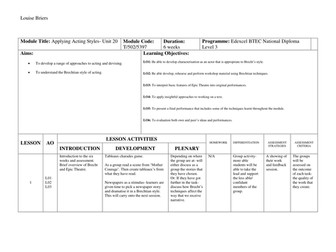 Bertolt Brecht Scheme of Work