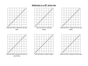 Reflecting shapes in a 45 degree mirror line