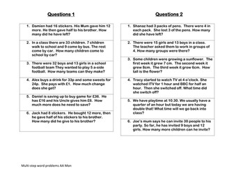 Multi-step word problems