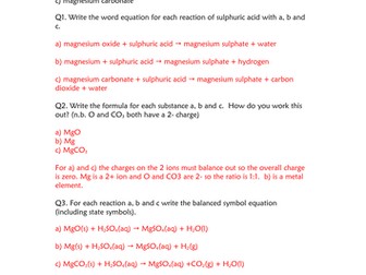 making salts and calculating yields worksheet