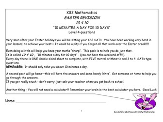 Easter Revision Maths