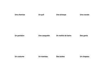 Description des vêtements + couleurs + structures