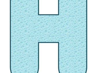 H20 water display lettering