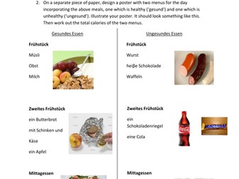 Healthy Eating Worksheet