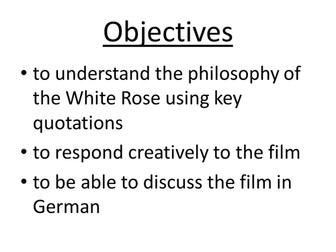 'Sophie Scholl' follow-up activity and questions