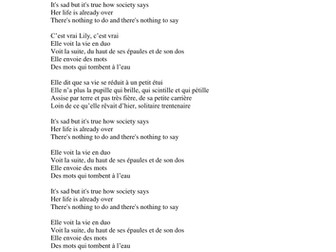 Lily Allen 22 Song With French Lyrics Teaching Resources