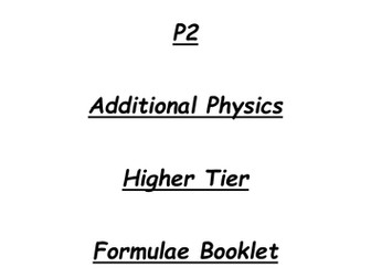 AQA P2 formula booklets