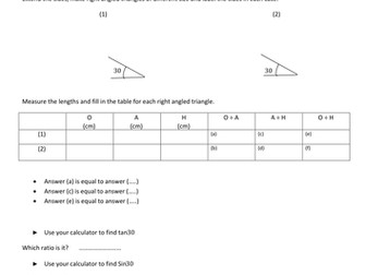 Investigating trigonometric ratios (lesson 1)
