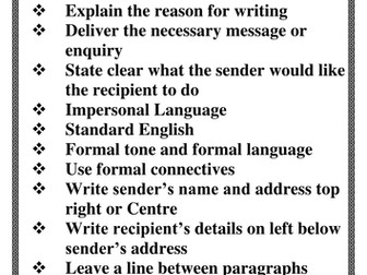 Success Criteria for Letters, Arguments & Summary