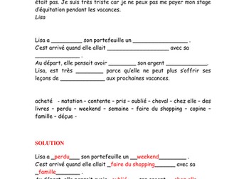 REVISION SHEET: UNE JOURNEE CATASTROPHIQUE (GAP FILL))