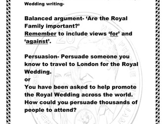 Royal Wedding Writing