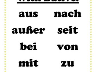 Set of German classroom grammar posters