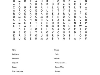 Romeo and Juliet: Wordsearch Worksheet Activity