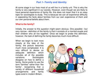 B672 Family Revision Sheet