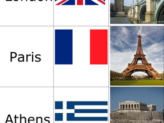 Europe capital city cards.