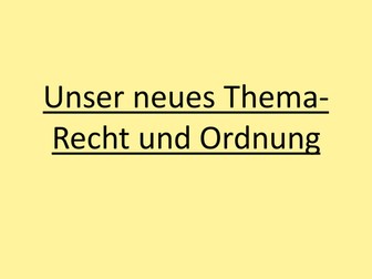 Introduction to Law and Order/ Indirect Speech