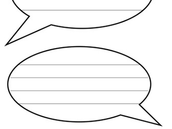 Speech bubbles with lines for writing