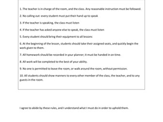 Basic classroom rules