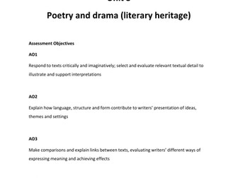 WJEC GCSE: Poetry & Drama Controlled Assessment