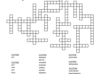 Macbeth: Wordchain Worksheets for Emergencies!