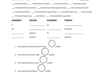 TEST - telling the time in French