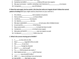 Talking in the past in French - perfect tense