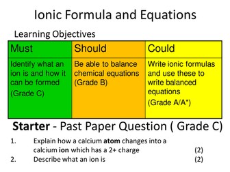 chemical formula and balancing equations