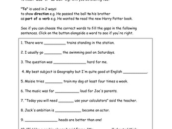 Homophones Worksheet Handout Resource
