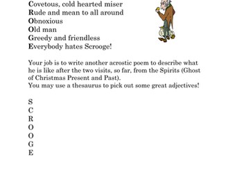 Scrooge Acrostic Poem