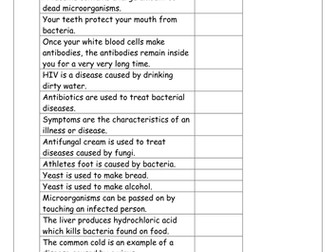 microbe madness - revision worksheet