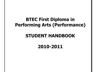 BTEC Performing Arts Documents