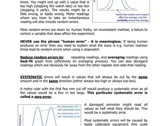 Random and Systematic Errors