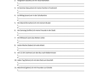 Imperfect & perfect tenses in German