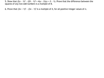 Algebraic Proof Maths Activity